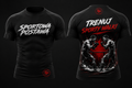 Czarny rashguard sportowa postawa